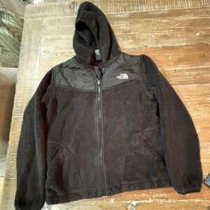 kids size large 14/16 black fluffy north face coat